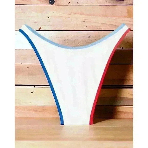 Wild Fable Bikini TOP M(8/10) And High Rise BOTTOM S(4/6) Red/White/Blue NWT - Picture 8 of 16